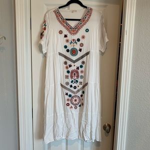 Orange Creek Floral Embroidered Dress